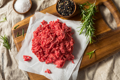 Raw Organic Red Ground Minced Beef
