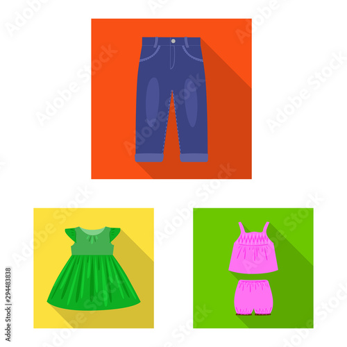Vector design of fashion and garment logo. Set of fashion and cotton stock vector illustration.