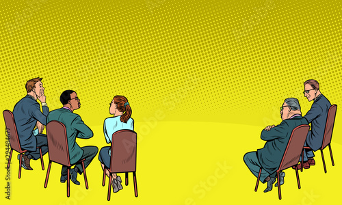 people at a business meeting. businessman and businesswoman. multi-ethnic group