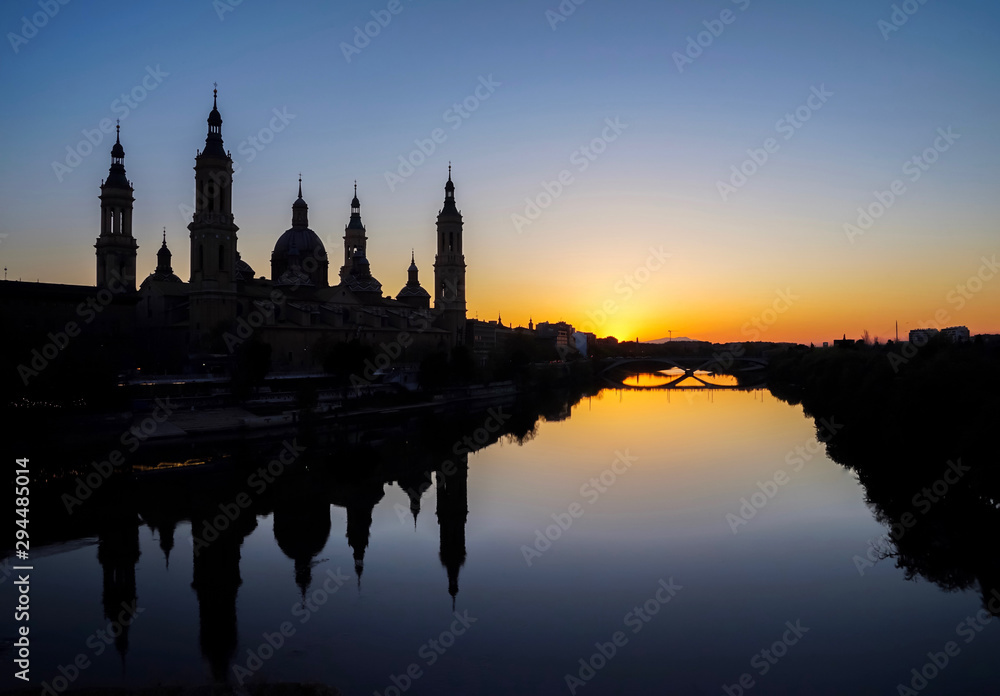 Basilica of Our Lady of the Pillar during Sunset, Zaragoza