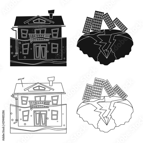 Vector design of weather and distress symbol. Collection of weather and crash stock symbol for web.