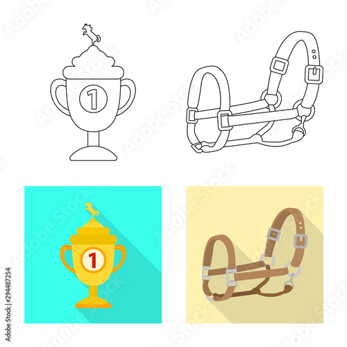 Isolated object of equipment and riding logo. Collection of equipment and competition vector icon for stock.