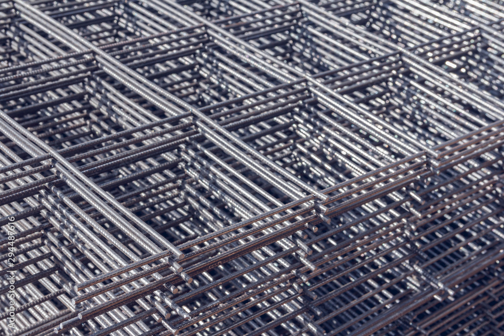 Metal mesh for concrete work. Reinforcement of concrete. Metal mesh for concrete work. Reinforcement of concrete.