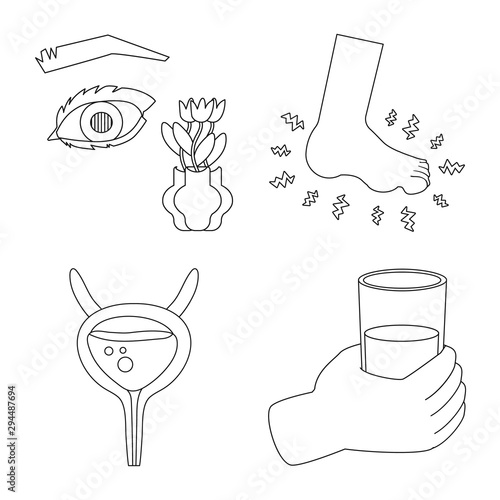 Vector design of mellitus and diabetes logo. Collection of mellitus and diet stock vector illustration.