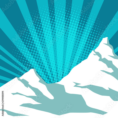 pop art snow mountain