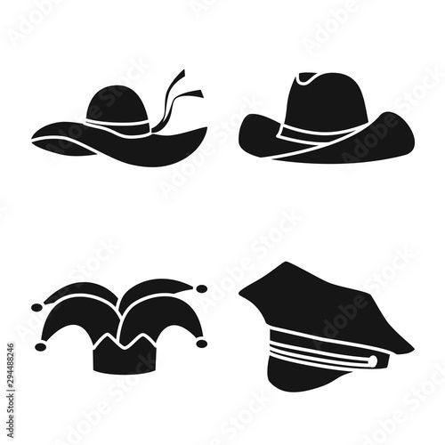 Vector illustration of beanie and beret icon. Collection of beanie and napper stock vector illustration.