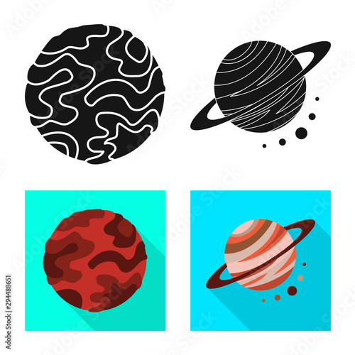 Vector illustration of astronomy and technology sign. Collection of astronomy and sky stock vector illustration. © pandavector