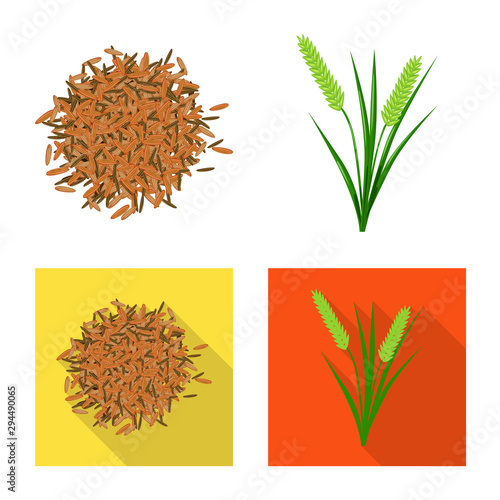 Vector illustration of crop and ecological sign. Set of crop and cooking vector icon for stock.