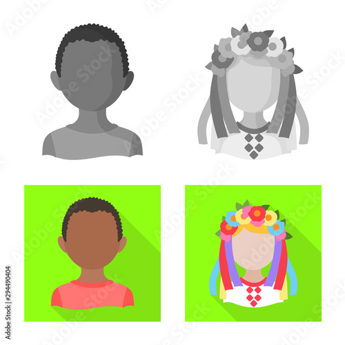 Vector illustration of imitator and resident logo. Set of imitator and culture vector icon for stock.