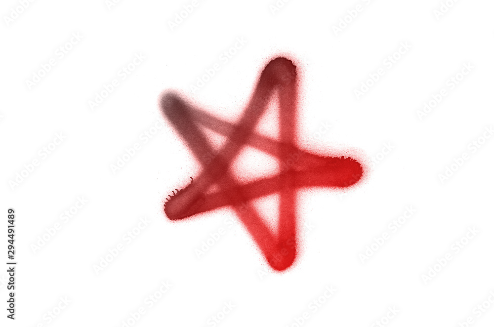 Graffiti star sign sprayed on white isolated background Graffiti star sign sprayed on white isolated background