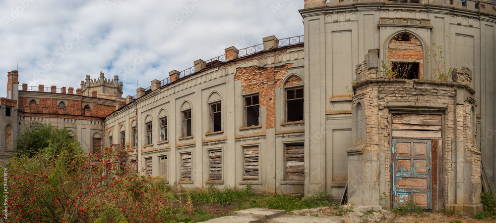 The ruins of Tereshchenko Palace. Chervone village, Zhytomyr region, Ukraine