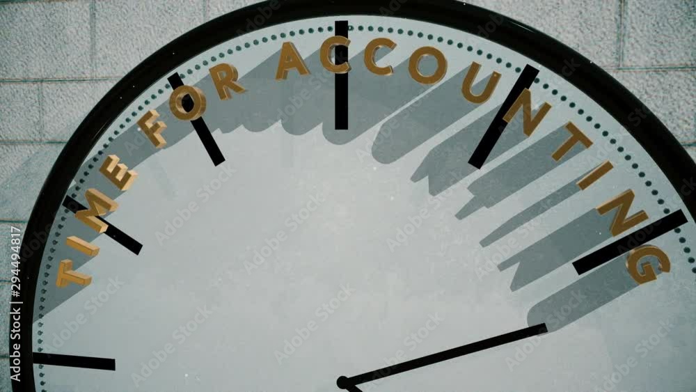 Time for accounting on clock animation Time for accounting on clock animation