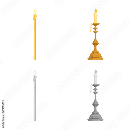 Isolated object of relaxation and flame logo. Set of relaxation and wax vector icon for stock.