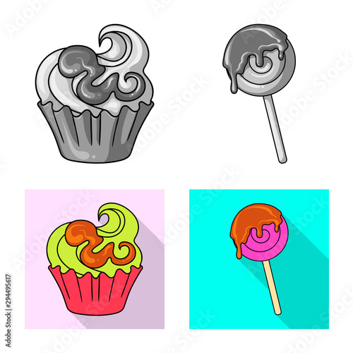 Vector design of confectionery and culinary logo. Collection of confectionery and product vector icon for stock.