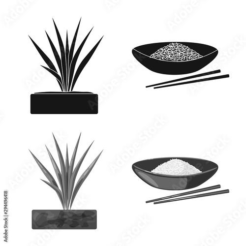 Vector illustration of crop and ecological logo. Collection of crop and cooking stock symbol for web.