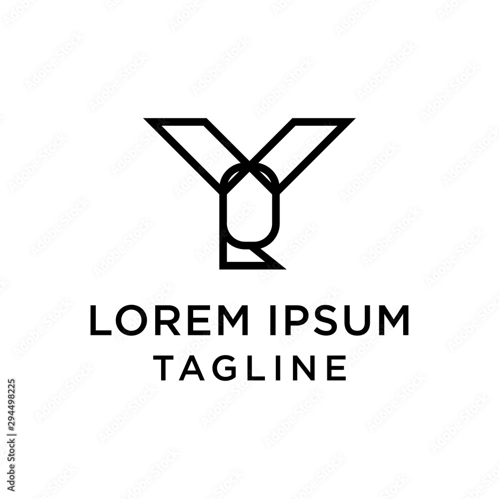 initial letter logo YQ, QY logo template initial letter logo YQ, QY logo template