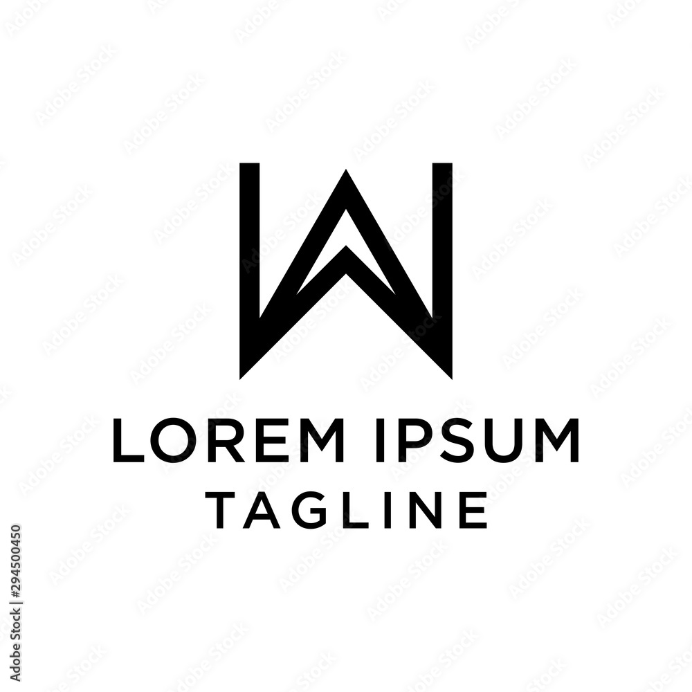 initial letter logo WA, AW logo template initial letter logo WA, AW logo template