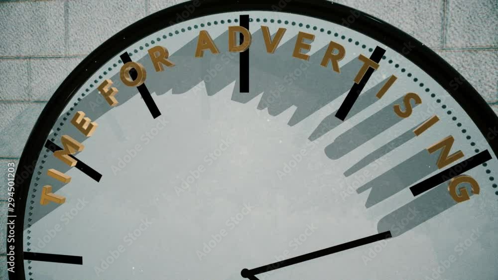 Time for advertising on clock animation Time for advertising on clock animation