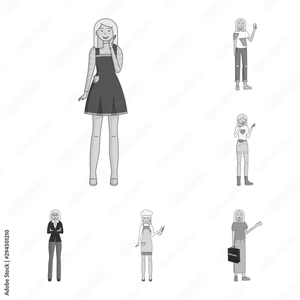 custom made wallpaper toronto digitalIsolated object of emotions and female icon. Set of emotions and body stock symbol for web.