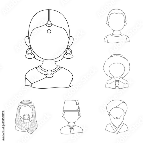 Isolated object of imitator and resident icon. Set of imitator and culture stock symbol for web.