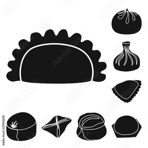 Isolated object of cuisine and appetizer icon. Set of cuisine and food stock symbol for web.