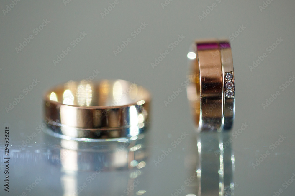 Gold wedding rings for newlyweds on wedding day Gold wedding rings for newlyweds on wedding day