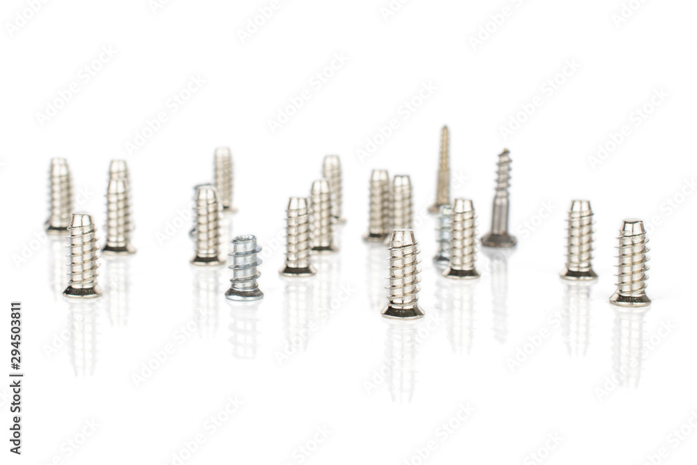 Lot of whole metallic glossy bolt isolated on white background Lot of whole metallic glossy bolt isolated on white background