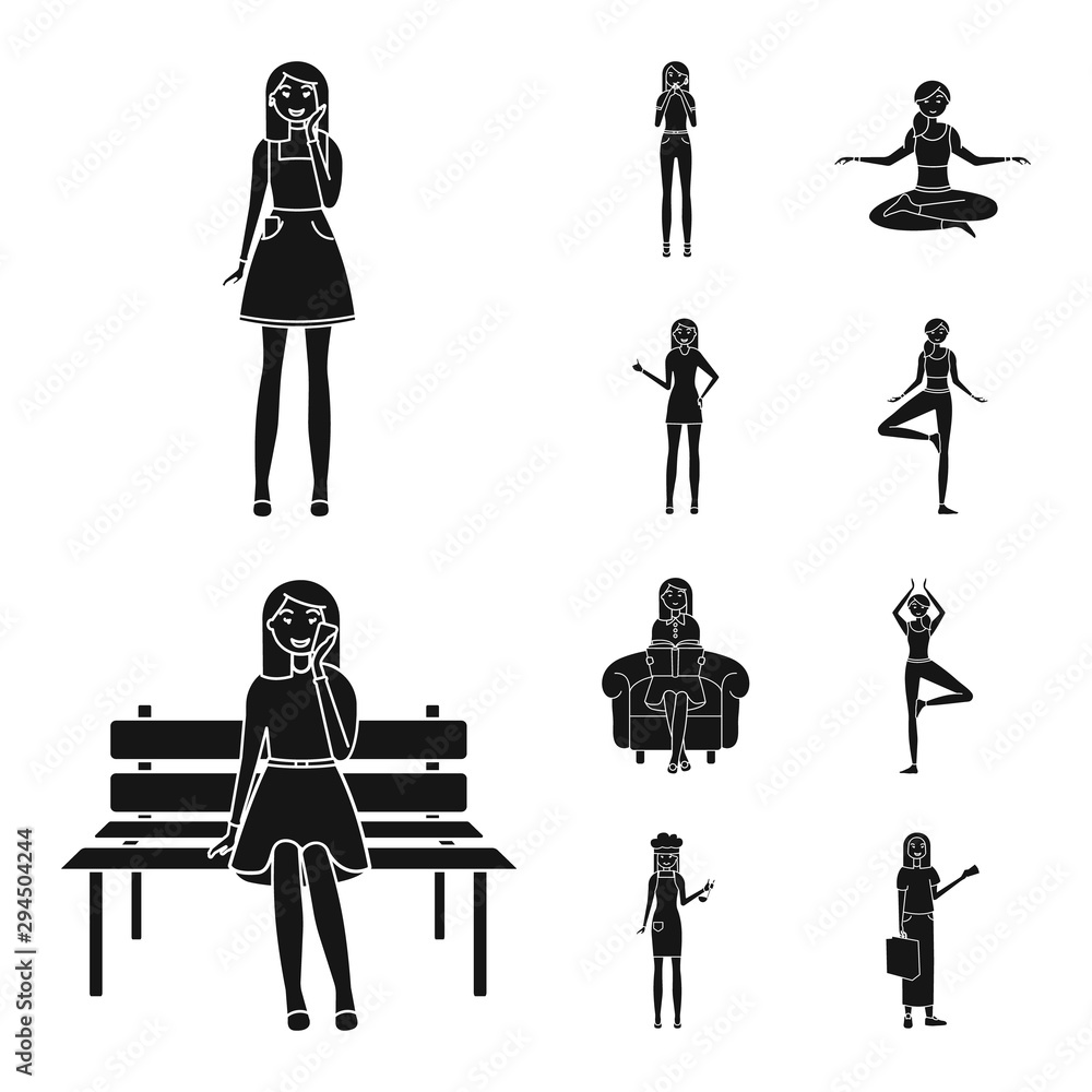 Isolated object of emotions and female icon. Set of emotions and body vector icon for stock. Isolated object of emotions and female icon. Set of emotions and body vector icon for stock.