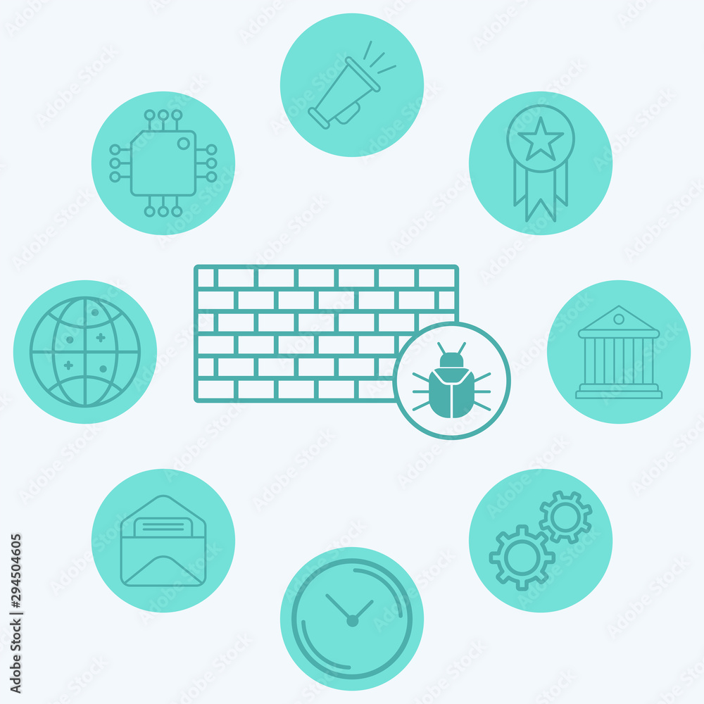 Firewall vector icon sign symbol Firewall vector icon sign symbol