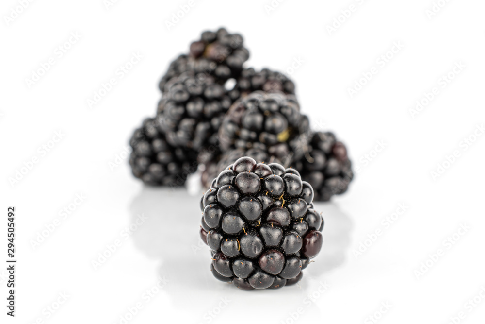 Lot of whole fresh black blackberry isolated on white background Lot of whole fresh black blackberry isolated on white background