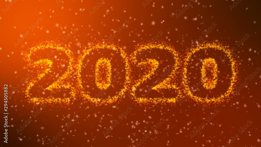 Happy new year 2020 sparkling year lettering gold background. Merry Christmas and Happy New Year background. Snowflakes on a black background. Happy new year 2020 sparkling year lettering gold background. Merry Christmas and Happy New Year background. Snowflakes on a black background.