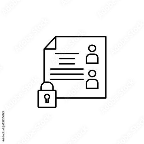 Document user locker icon. Element of confidential line icon
