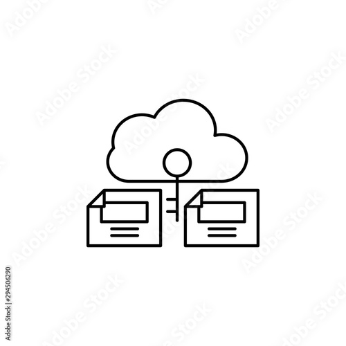 Cloud free key access defend icon. Element of confidential line icon