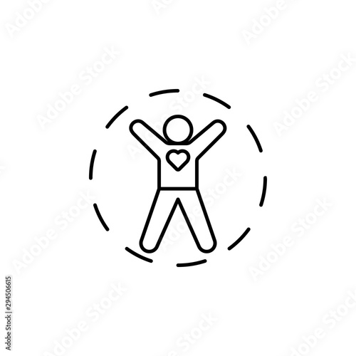 Healthy man heart icon. Element of world cancer day icon