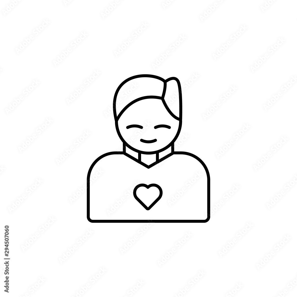 Patient, shirt, heart, man icon. Element of world cancer day icon Patient, shirt, heart, man icon. Element of world cancer day icon