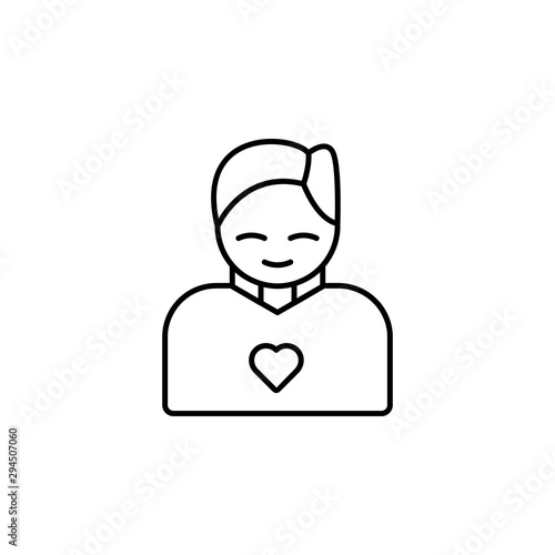 Patient, shirt, heart, man icon. Element of world cancer day icon