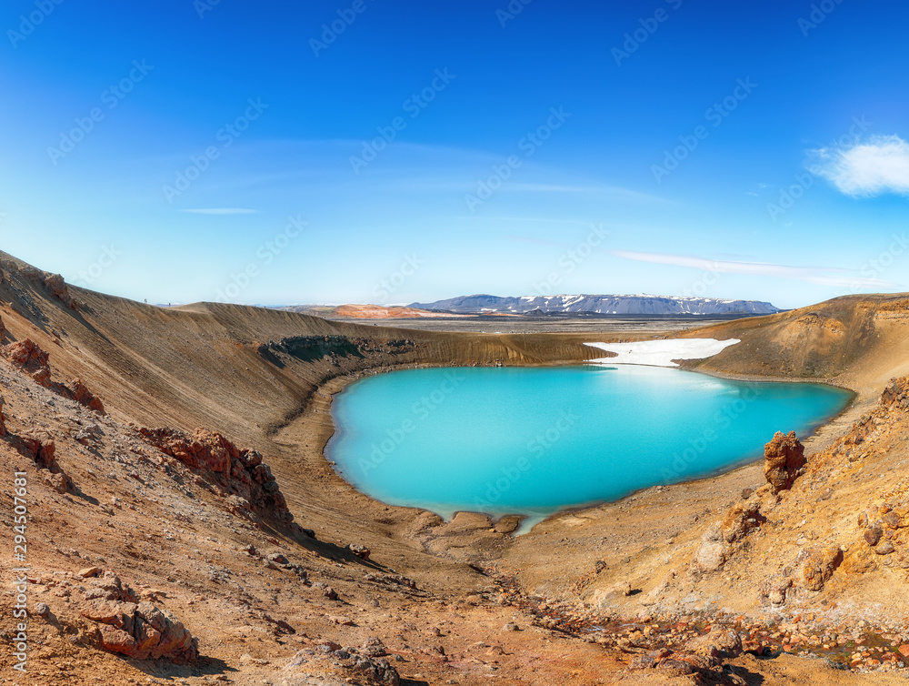 Splendid view of famous crater Viti at Krafla geothermal area