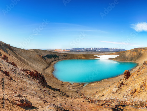 Splendid view of famous crater Viti at Krafla geothermal area