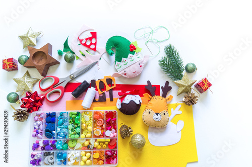 Craft soft toy decor for Christmas tree elf felt.