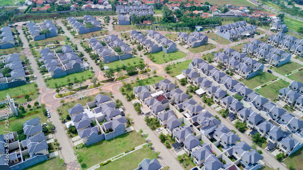 Aerial view of new residential house complex