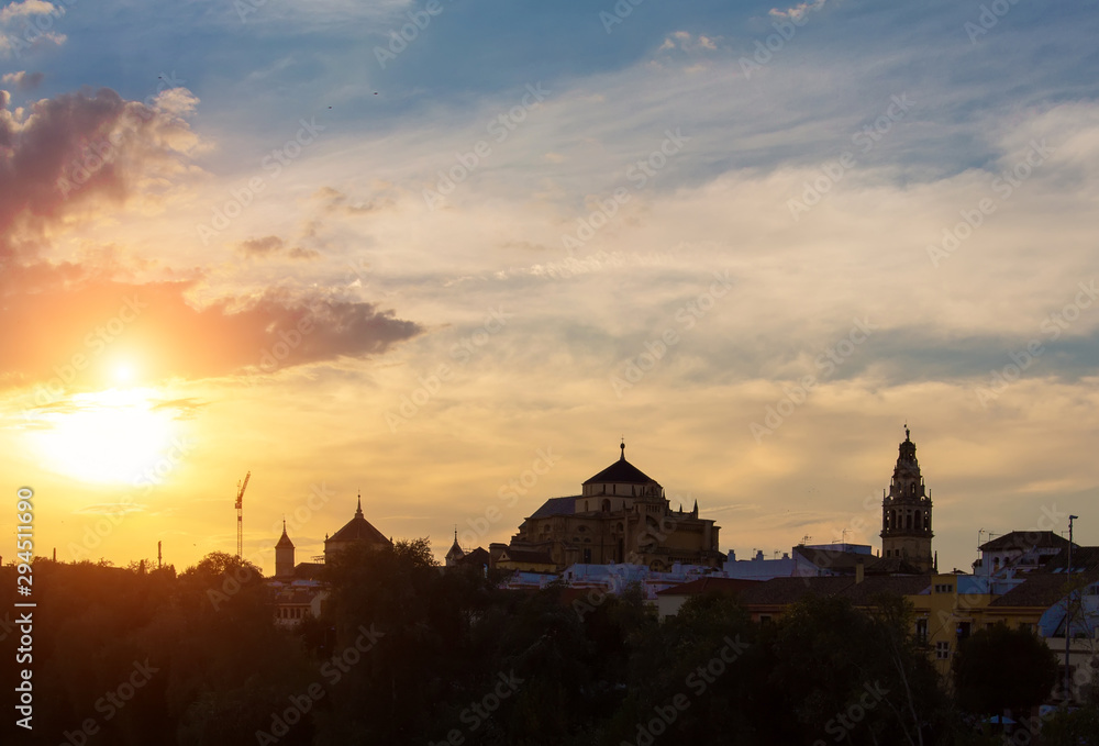 Mezquita Cathedral at a bright sunny day in the heart of historic center of Cordoba Mezquita Cathedral at a bright sunny day in the heart of historic center of Cordoba