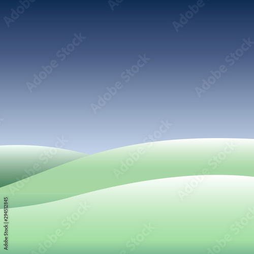 Beautiful nature landscape vector illustration. Cloudy day flat poster. Poster for your business design.