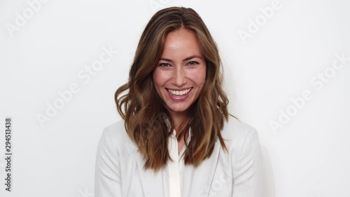 Surprised Businesswoman Smiling