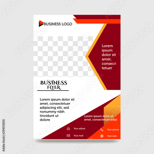 Orange Flyer Template Layout Design. Corporate Business Flyer, Brochure, Annual Report, Catalog, Magazine Mock up. Creative Modern Bright Flyer Concept with Square Shapes