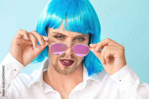 Portrait of young transgend...