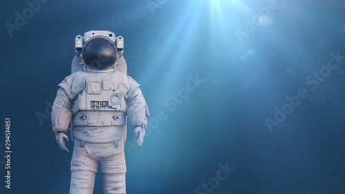 Fototapeta Naklejka Na Ścianę i Meble -  standing astronaut in front of the stars of the galaxy 