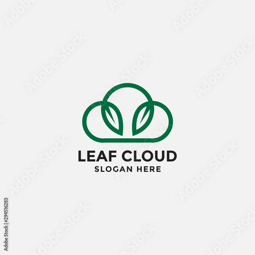 vector logo cloud leaf template. icon vector