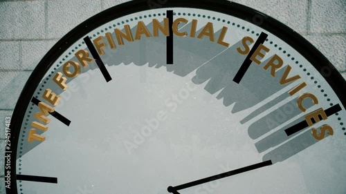 Time for financial services on clock animation photo