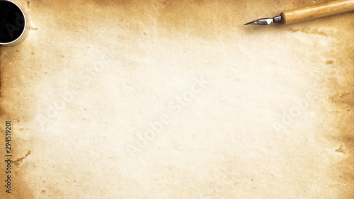 old paper with pen and ink ...