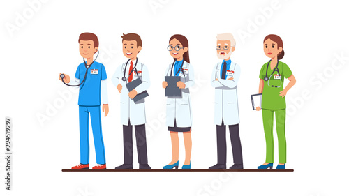 Full length man and woman doctors wearing uniform